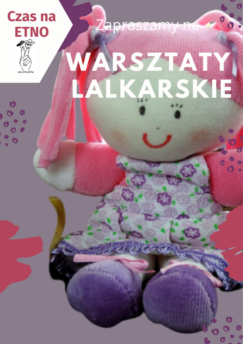 Plakat informujący o warsztatach lalkarskich 5 sierpnia 2021